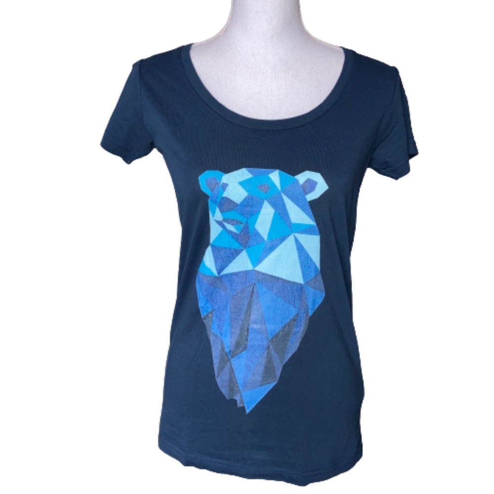 RAPANUI polar bear tee blue Womens short sleeved